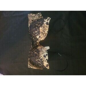 Victoria's Secret Very Sexy Lined Demi  Black Leopard/Lace 36 C NWT
